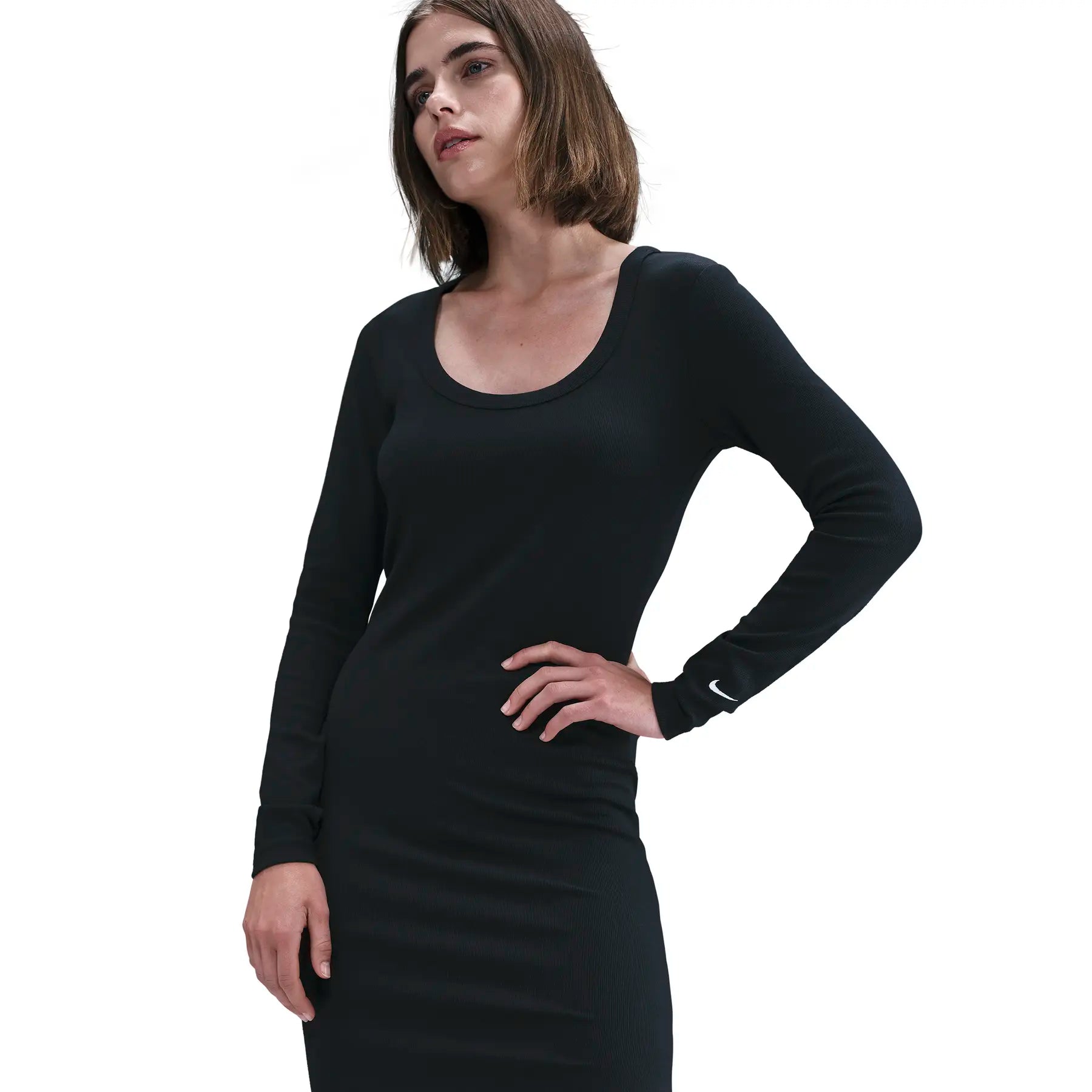 Nike Sportswear Chill Knit Women’S Tight Long-Sleeve Midi Mini-Rib Dress