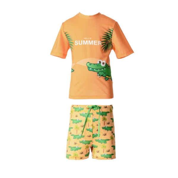 Boys’ Long Sleeve Shorts Set – Light Orange