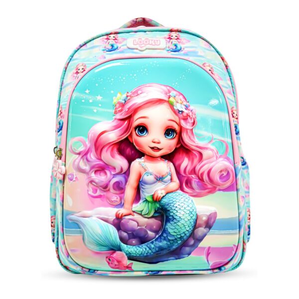 Backpack 16″ 3Zips 3D Design Girl + Key Ring
