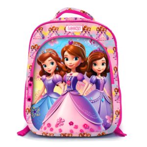 Backpack 16″ 3Zips 3D Design Girl + Key Ring