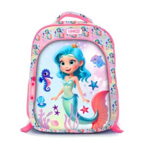 Backpack 16″ 3Zips 3D Design Girl + Key Ring
