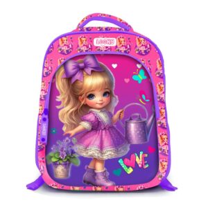 Backpack 16″ 3Zips 3D Design Girl + Key Ring